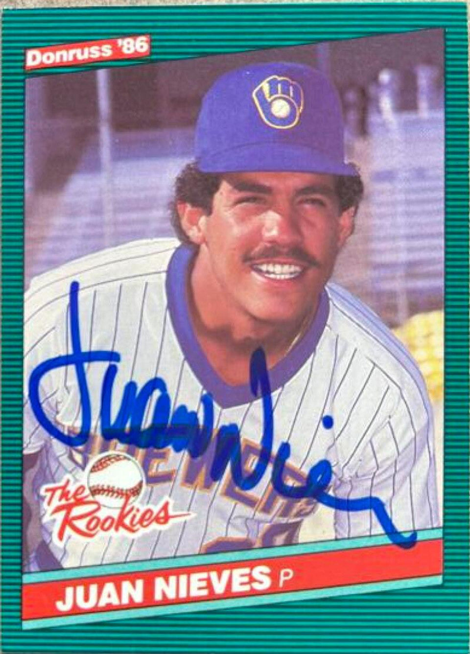 Juan Nieves Signed 1986 Donruss Rookies Baseball Card - Milwaukee Brewers