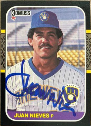 Juan Nieves Signed 1987 Donruss Baseball Card - Milwaukee Brewers