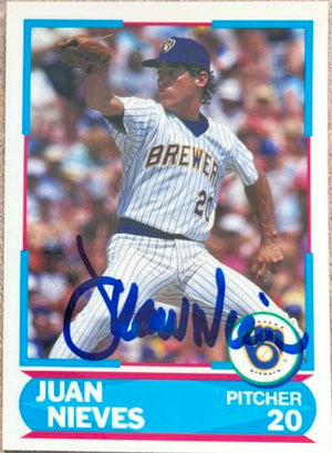 Juan Nieves Signed 1988 Score Young Superstars Baseball Card - Milwaukee Brewers