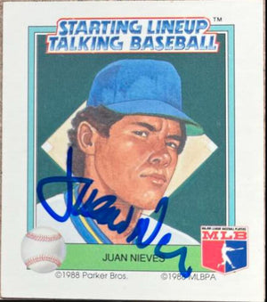 Juan Nieves Signed 1988 Parker Bros Starting Lineup Talking Baseball Card - Milwaukee Brewers