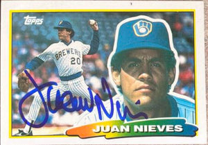 Juan Nieves Signed 1988 Topps Big Baseball Card - Milwaukee Brewers