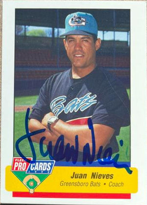 Juan Nieves Signed 1994 Fleer ProCards Baseball Card - Greensboro Bats