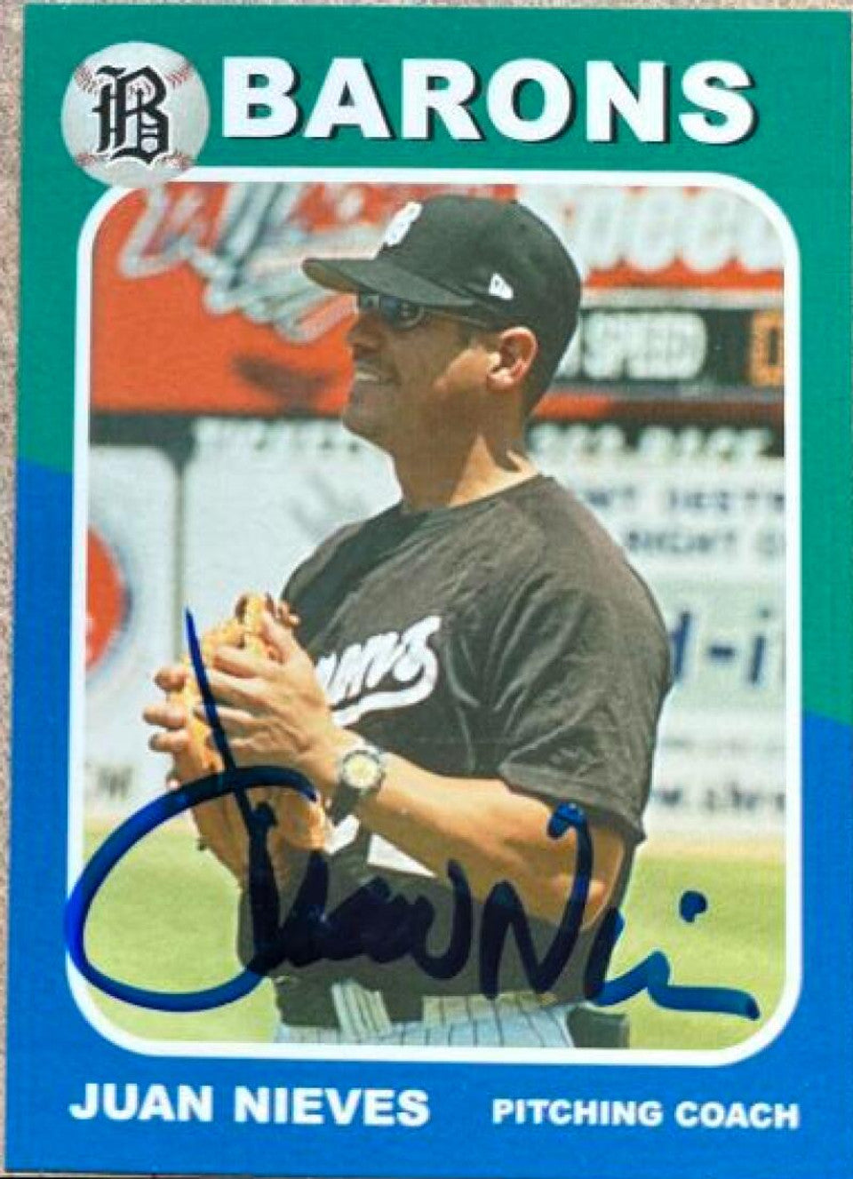 Juan Nieves Signed 2003 Grandstand Baseball Card - Birmingham Barons