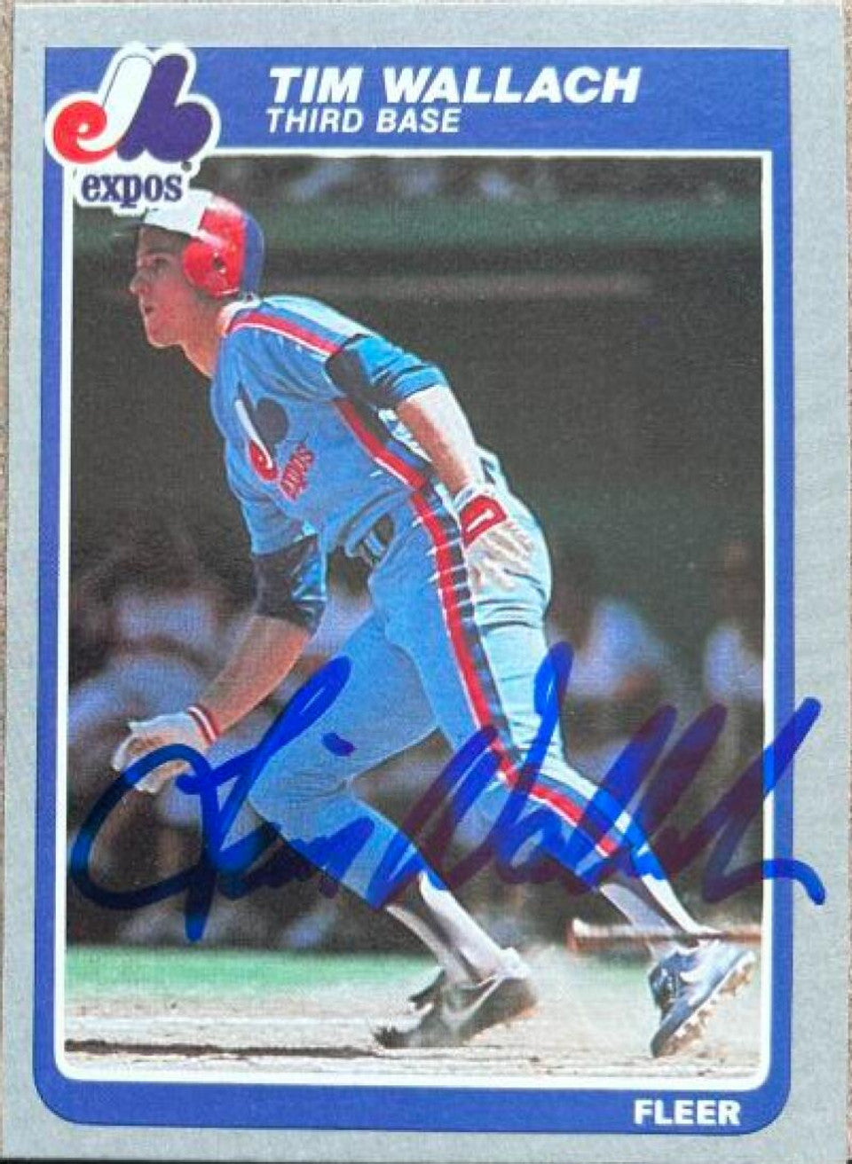 Tim Wallach Signed 1985 Fleer Baseball Card - Montreal Expos