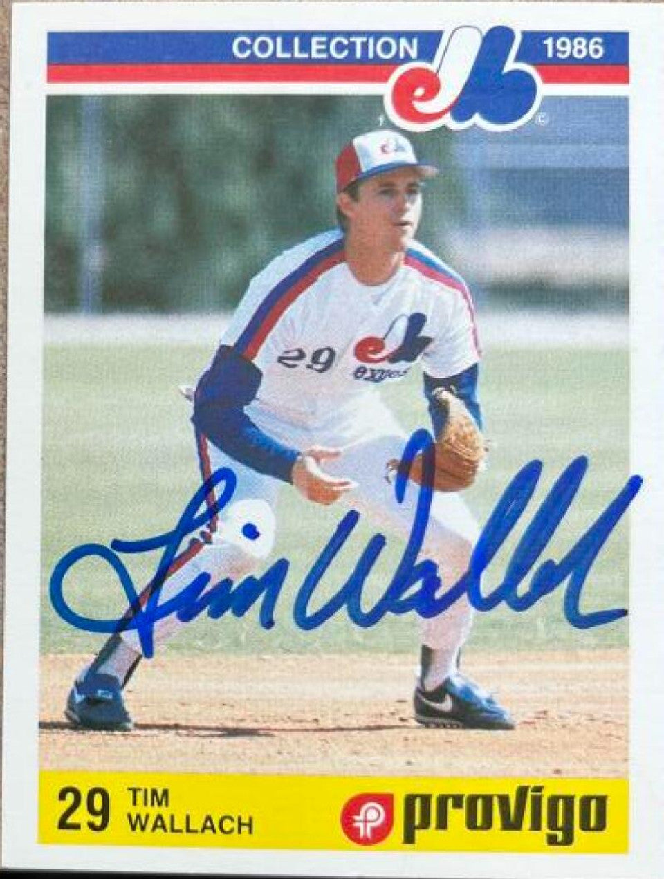 Tim Wallach Signed 1986 Provigo Baseball Card - Montreal Expos