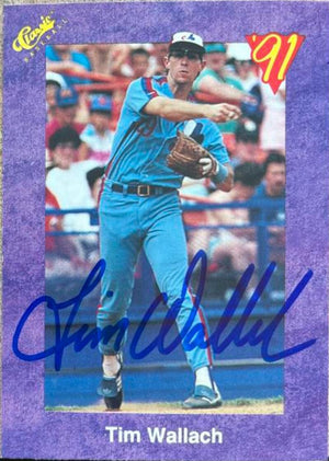 Tim Wallach Signed 1991 Classic Baseball Card - Montreal Expos