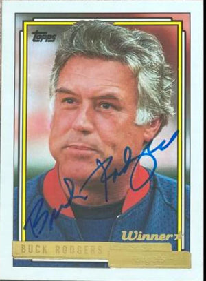 Bob "Buck" Rodgers Signed 1992 Topps Gold Winner Baseball Card - California Angels