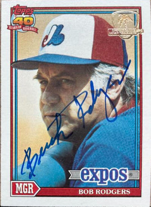 Bob "Buck" Rodgers Signed 1991 Topps Desert Shield Baseball Card - Montreal Expos