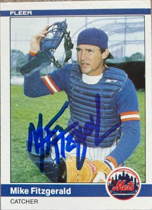 Mike Fitzgerald Signed 1984 Fleer Update Baseball Card - New York Mets