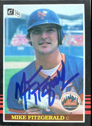 Mike Fitzgerald Signed 1985 Donruss Baseball Card - New York Mets