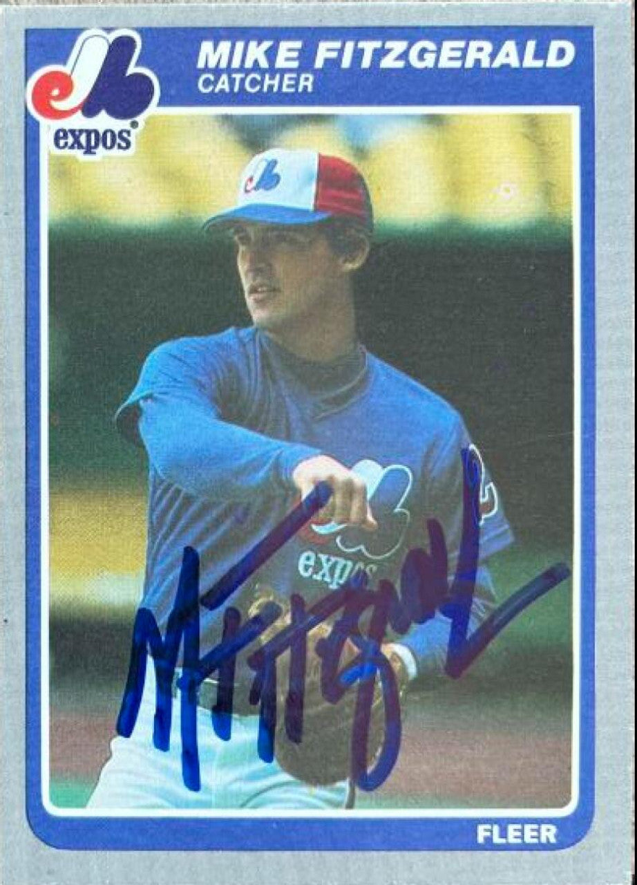 Mike Fitzgerald Signed 1985 Fleer Update Baseball Card - Montreal Expos