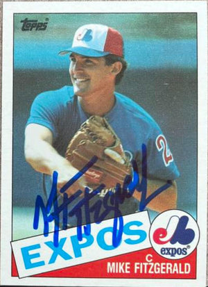 Mike Fitzgerald Signed 1985 Topps Traded Baseball Card - Montreal Expos