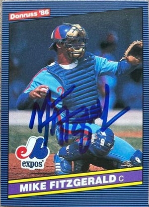 Mike Fitzgerald Signed 1986 Donruss Baseball Card - Montreal Expos