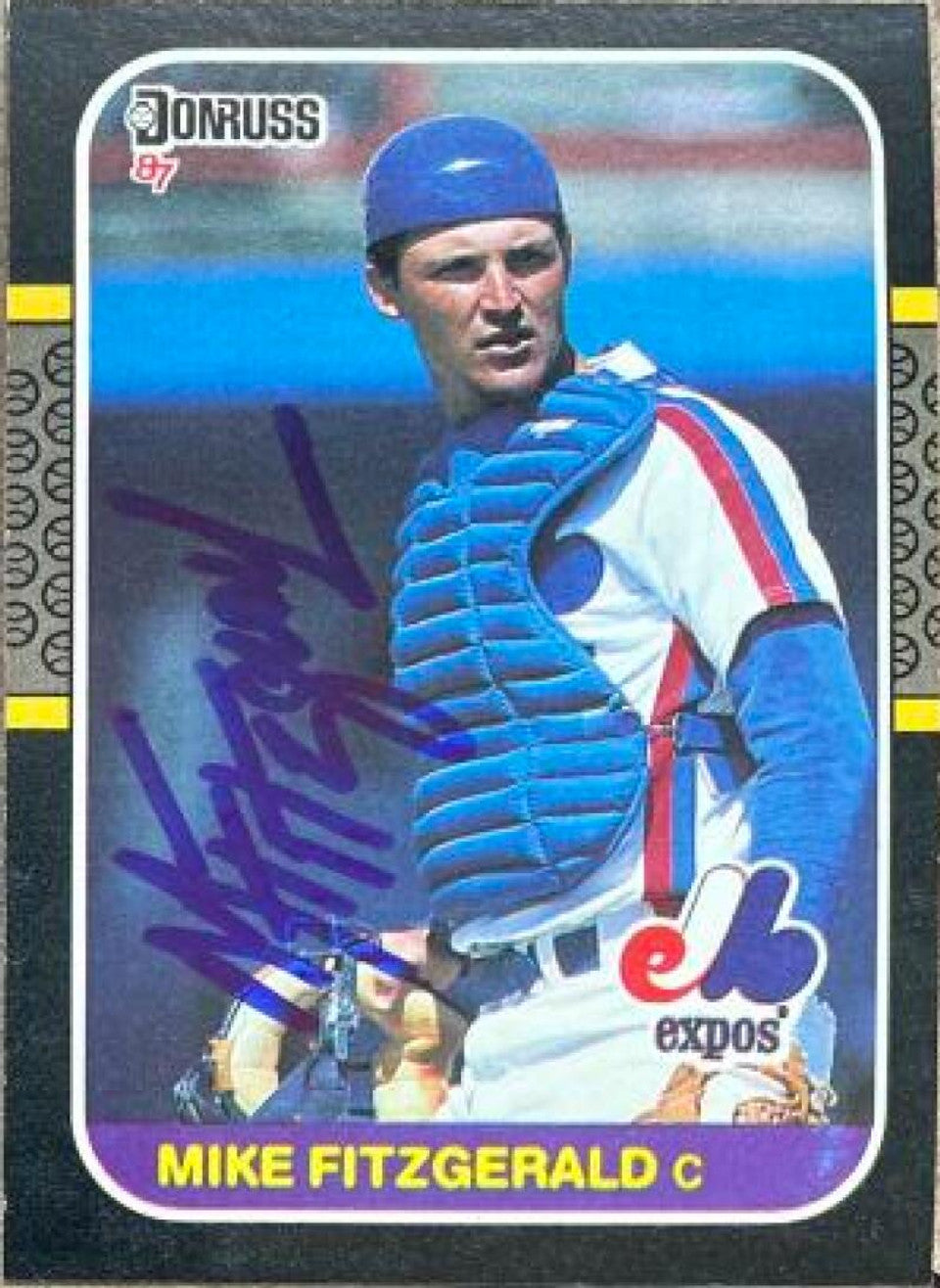 Mike Fitzgerald Signed 1987 Donruss Baseball Card - Montreal Expos