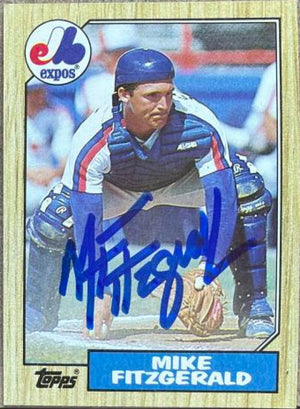 Mike Fitzgerald Signed 1987 Topps Baseball Card - Montreal Expos