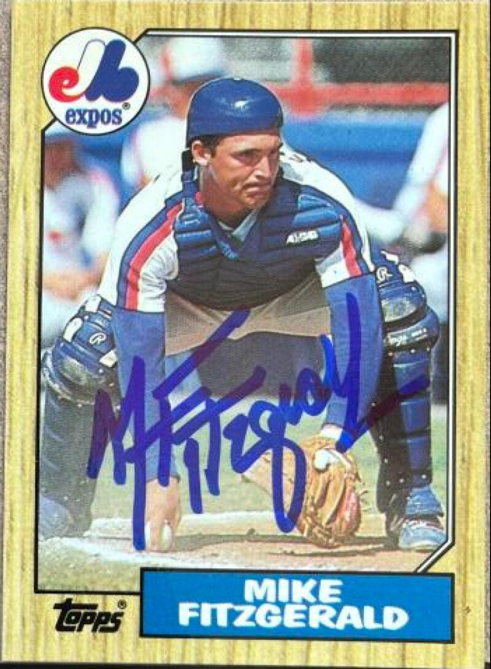 Mike Fitzgerald Signed 1987 Topps Tiffany Baseball Card - Montreal Expos