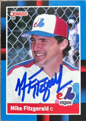 Mike Fitzgerald Signed 1988 Donruss Baseball Card - Montreal Expos