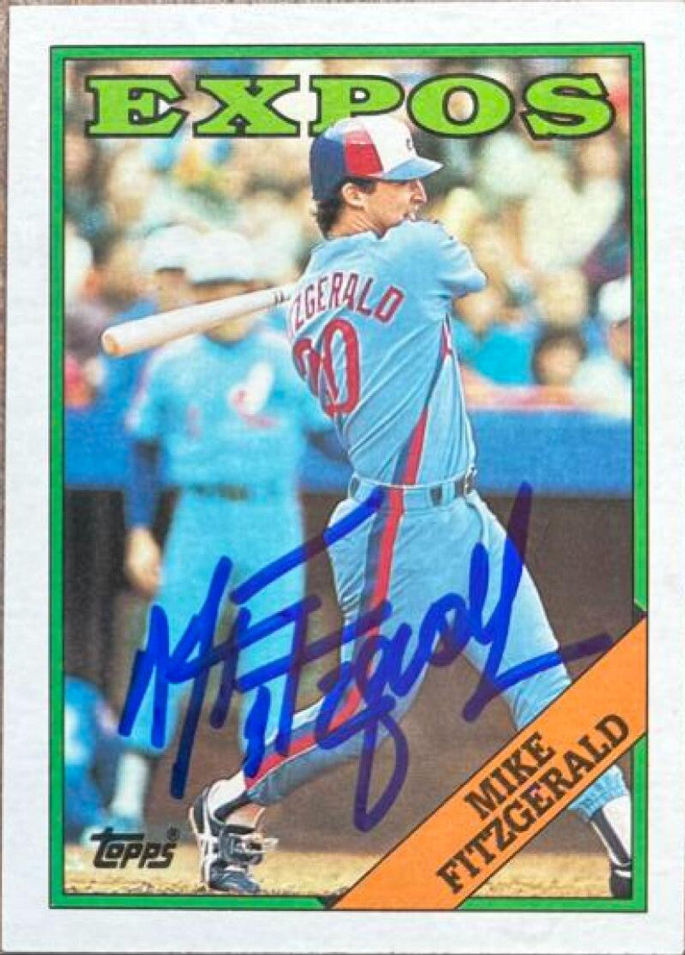 Mike Fitzgerald Signed 1988 Topps Baseball Card - Montreal Expos