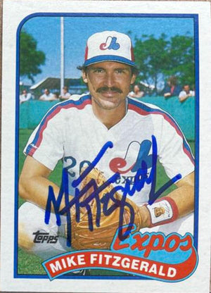 Mike Fitzgerald Signed 1989 Topps Baseball Card - Montreal Expos