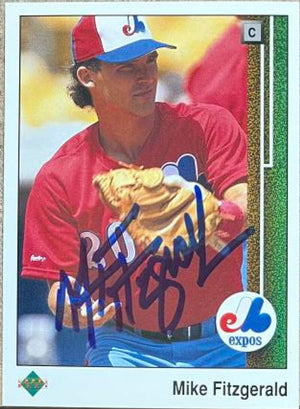 Mike Fitzgerald Signed 1989 Upper Deck Baseball Card - Montreal Expos