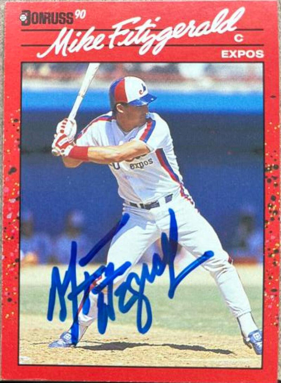 Mike Fitzgerald Signed 1990 Donruss Baseball Card - Montreal Expos