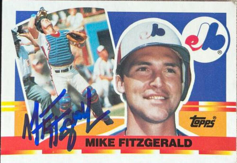 Mike Fitzgerald Signed 1990 Topps Big Baseball Card - Montreal Expos