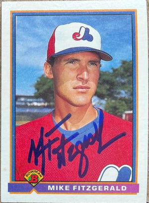 Mike Fitzgerald Signed 1991 Bowman Baseball Card - Montreal Expos