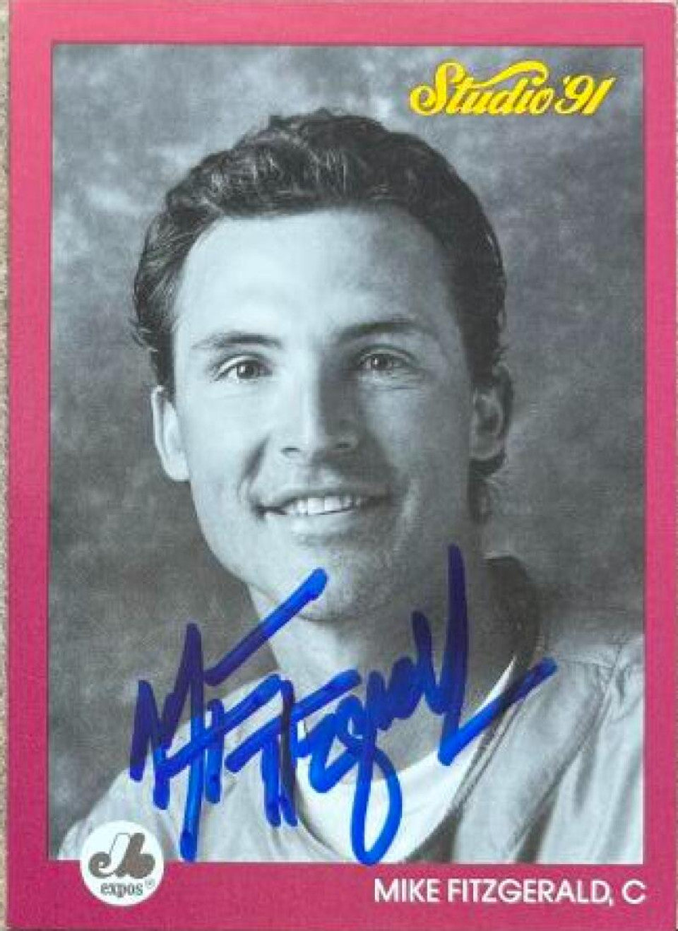 Mike Fitzgerald Signed 1991 Studio Baseball Card - Montreal Expos