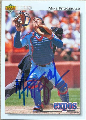 Mike Fitzgerald Signed 1992 Upper Deck Baseball Card - Montreal Expos