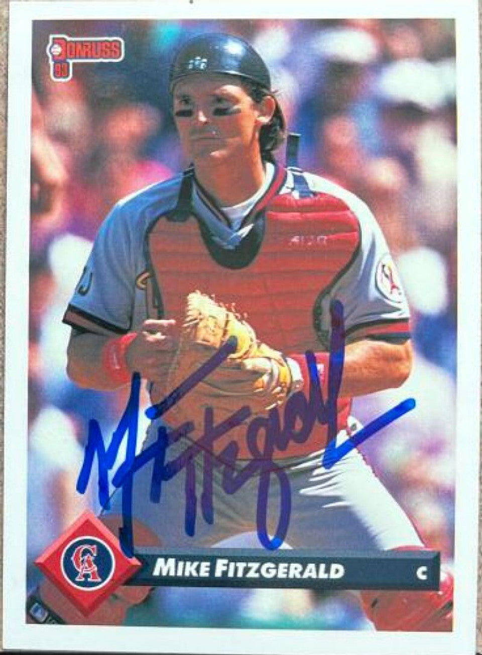 Mike Fitzgerald Signed 1993 Donruss Baseball Card - California Angels