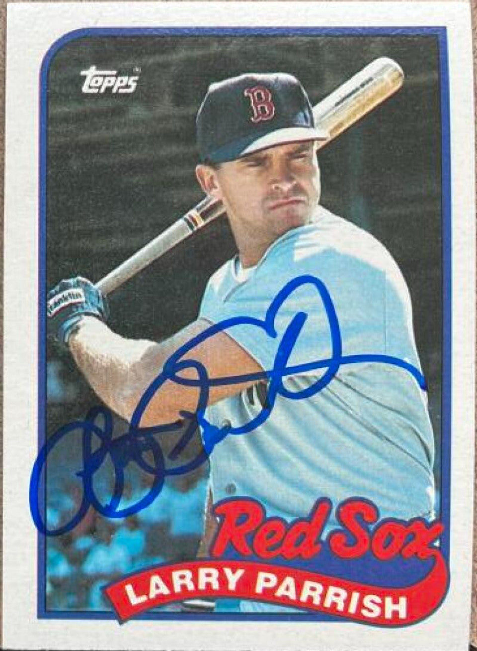 Larry Parrish Signed 1989 Topps Baseball Card - Boston Red Sox