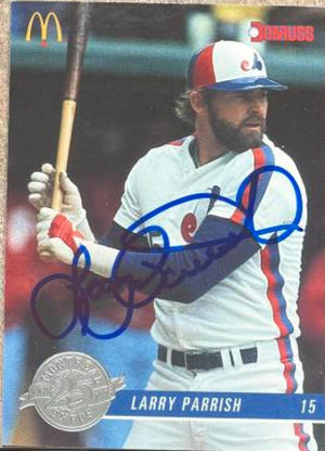 Larry Parrish Signed 1993 Donruss McDonald's Baseball Card - Montreal Expos