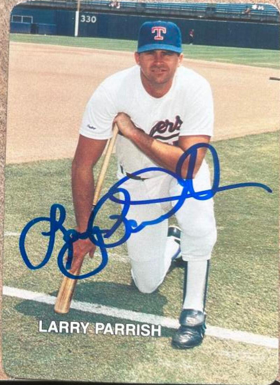 Larry Parrish Signed 1987 Mother's Cookies Baseball Card - Texas Rangers