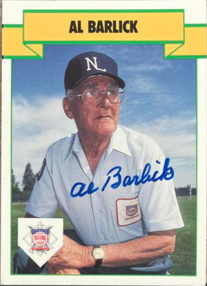 Al Barlick Signed 1990 T&M Sports Umpires Baseball Card