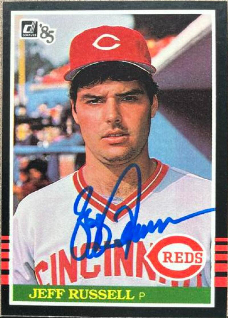 Jeff Russell Signed 1985 Donruss Baseball Card - Cincinnati Reds