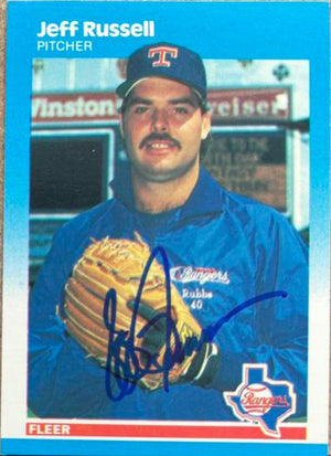 Jeff Russell Signed 1987 Fleer Baseball Card - Texas Rangers