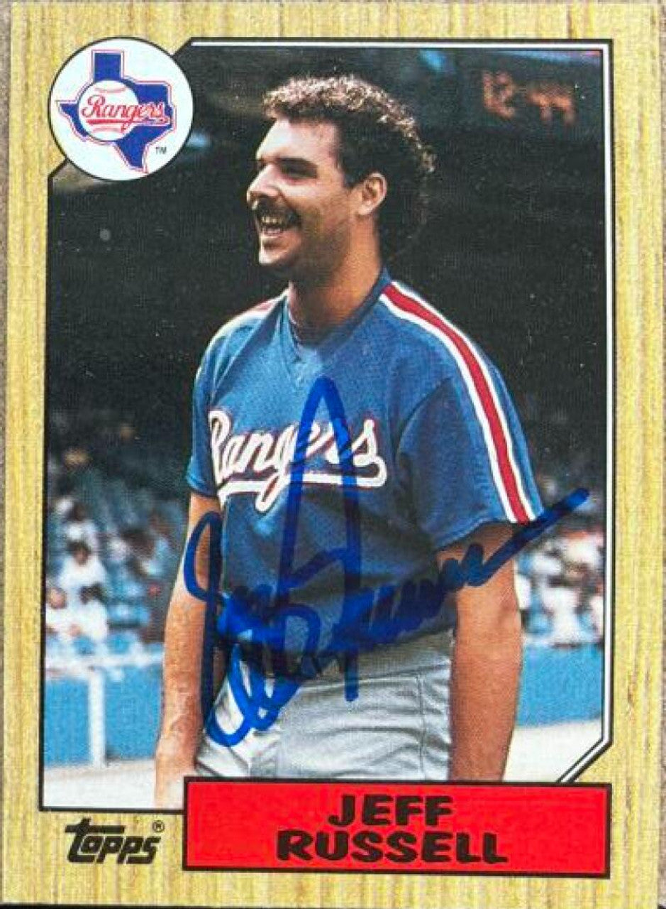 Jeff Russell Signed 1987 Topps Baseball Card - Texas Rangers