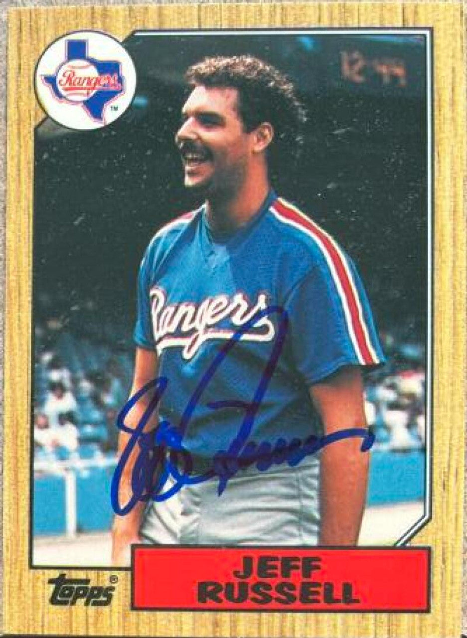 Jeff Russell Signed 1987 Topps Tiffany Baseball Card - Texas Rangers