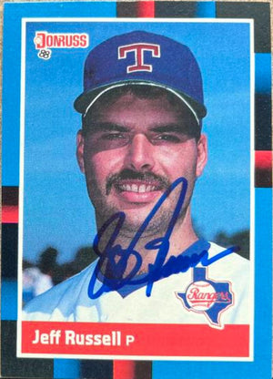 Jeff Russell Signed 1988 Donruss Baseball Card - Texas Rangers