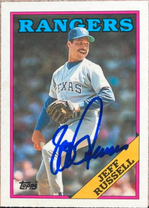 Jeff Russell Signed 1988 Topps Tiffany Baseball Card - Texas Rangers