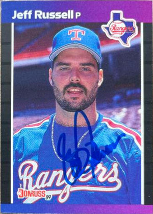 Jeff Russell Signed 1989 Donruss Baseball Card - Texas Rangers