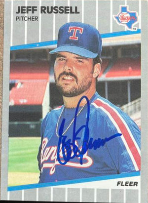 Jeff Russell Signed 1989 Fleer Baseball Card - Texas Rangers