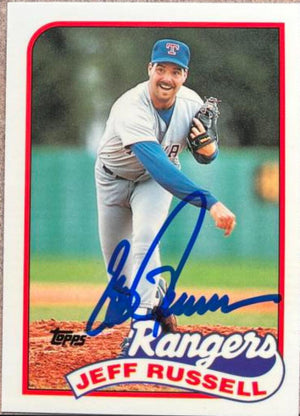 Jeff Russell Signed 1989 Topps Tiffany Baseball Card - Texas Rangers