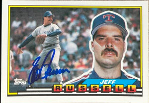 Jeff Russell Signed 1989 Topps Big Baseball Card - Texas Rangers