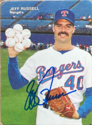 Jeff Russell Signed 1990 Mother's Cookies Baseball Card - Texas Rangers