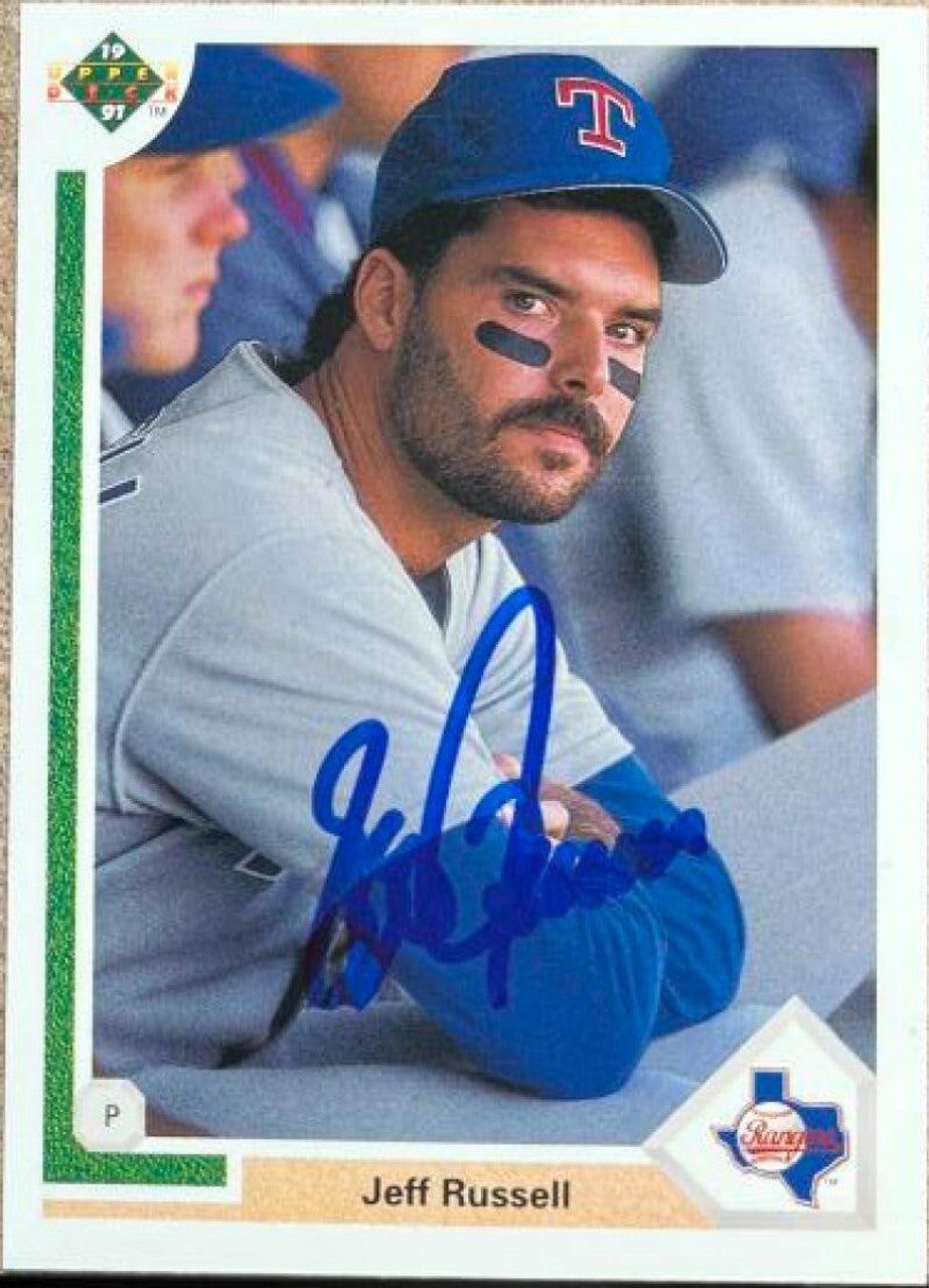 Jeff Russell Signed 1991 Upper Deck Baseball Card - Texas Rangers