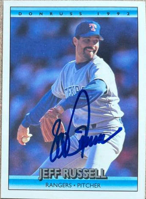 Jeff Russell Signed 1992 Donruss Baseball Card - Texas Rangers