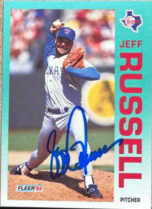 Jeff Russell Signed 1992 Fleer Baseball Card - Texas Rangers