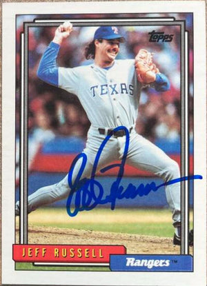 Jeff Russell Signed 1992 Topps Baseball Card - Texas Rangers