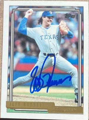 Jeff Russell Signed 1992 Topps Gold Baseball Card - Texas Rangers